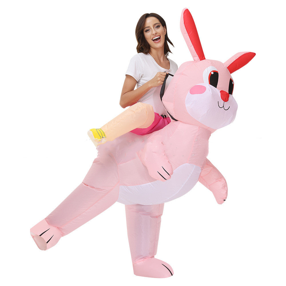 Easter Inflatable Riding Little White Rabbit - Minihomy