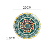 Ceramic Bohemian Tableware Platter Moroccan Pattern Ethnic Flat Plate - Minihomy