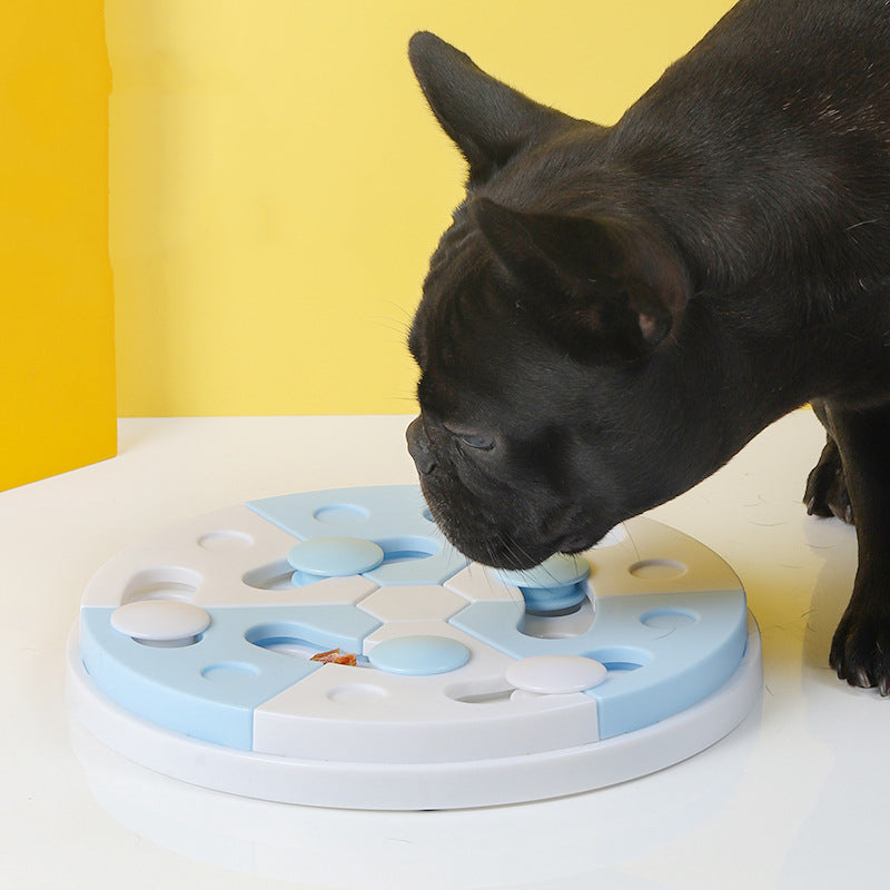 Pet Toy Blue And White Jigsaw Puzzle Feeding Tray - Minihomy