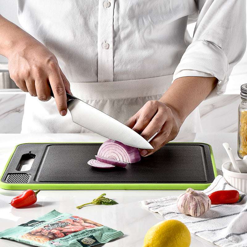 Double-side Cutting Board With Defrosting Function Chopping Board With Knife Sharpener - Minihomy