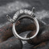 Stainless Steel Exaggerated Punk Ram Head Skull Ring