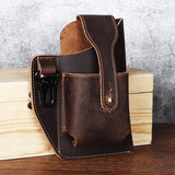 Men's Retro Leather Phone Hanging Belt Bag - Minihomy