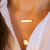 Simple Metal Multi-Layer Geometric Disc Pendant