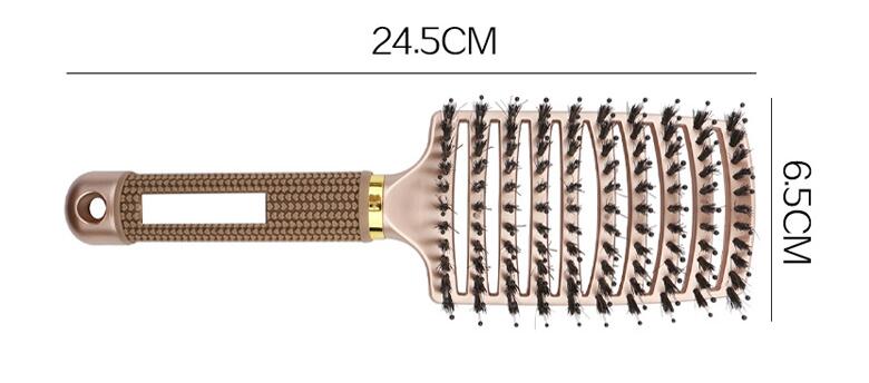 Large Curved Comb Hairbrush Boar Bristles Massage Comb Curly Hair Multifunctional Hair Brush - Minihomy