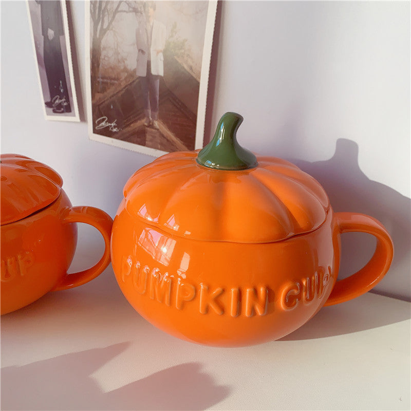 Ceramic Breakfast Couple Pumpkin Cups - Minihomy