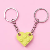 Heart Key Chain Valentines Day Gift Blocks Can Split Key Link Couples - Minihomy