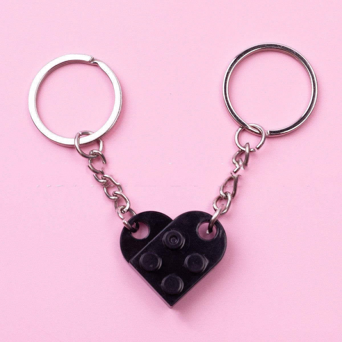 Heart Key Chain Valentines Day Gift Blocks Can Split Key Link Couples - Minihomy