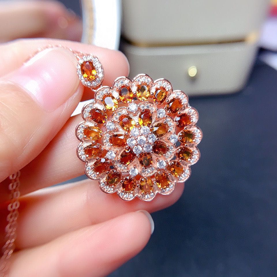 Natural Brazilian Citrine Pendant Female Crystal - Minihomy