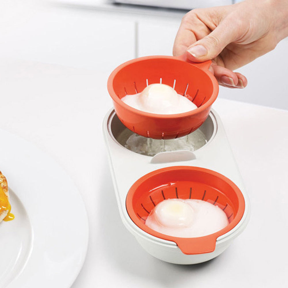 Microwave Egg Poacher Food Grade Cookware Double Cup Egg Boiler - Minihomy