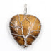 Peach Heart-shaped Lovers Pendant Natural Crystal Tree Of Life Necklace - Minihomy