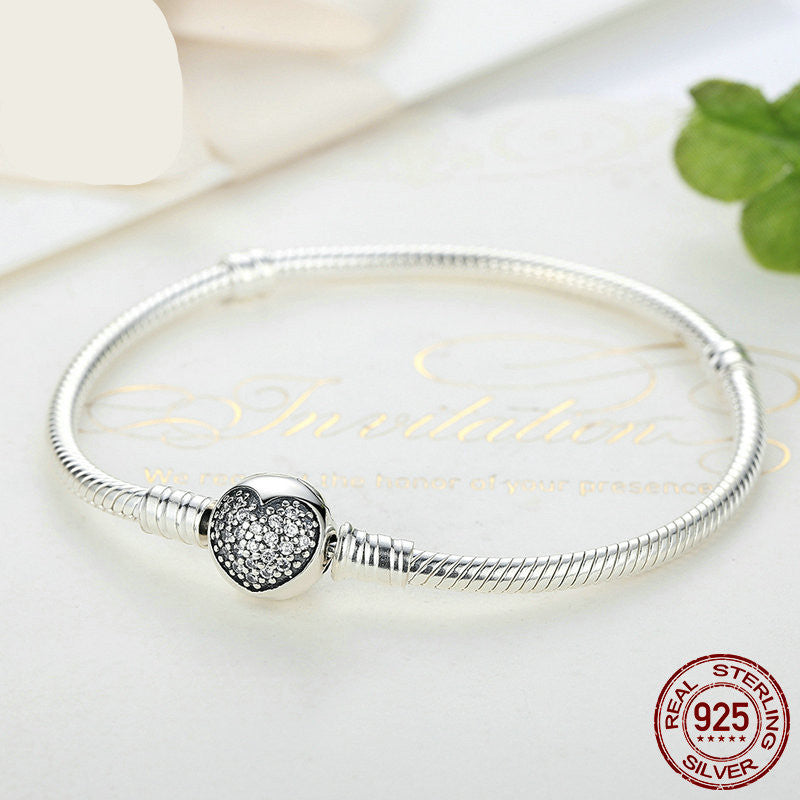 Sparkling Heart Clasp Bracelet - Minihomy