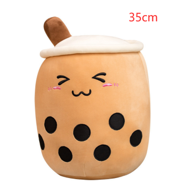 Cute Fruit Drink Plush Stuffed Soft Strawberry Milk Boba Tea Plush - Minihomy