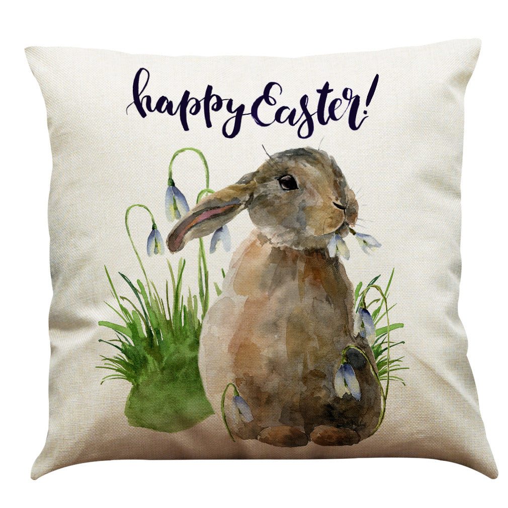 Easter Bunny Cotton And Linen Pillowcase - Minihomy