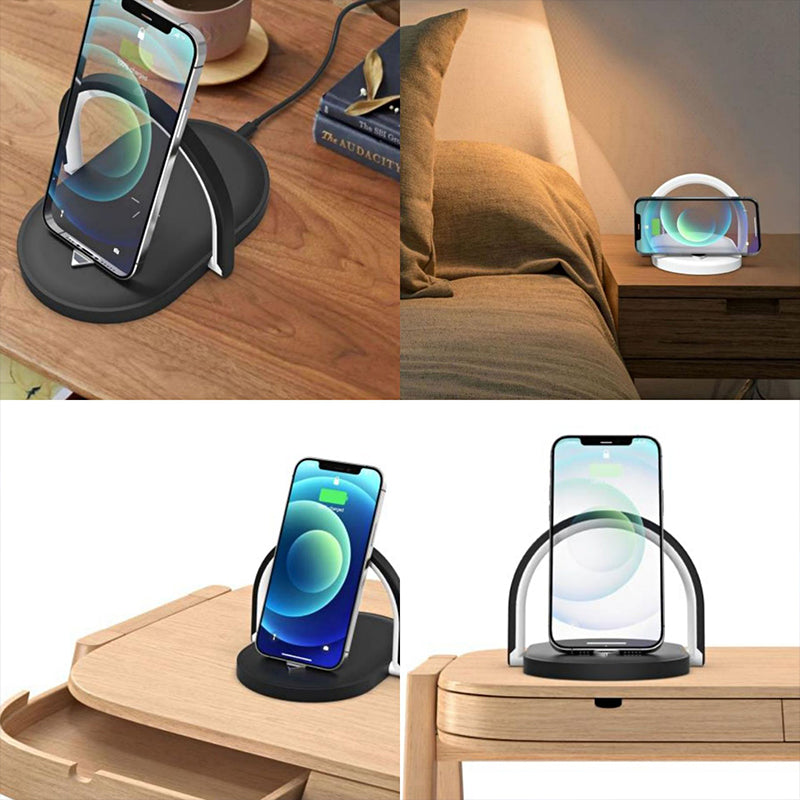 3 In 1 Foldable Wireless Charger Night Light Charging Station - Minihomy