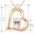 Owl Necklace Cute Opal Jewelry 18K Plated Sterling Silver Rose Gold Necklace for Women - Minihomy