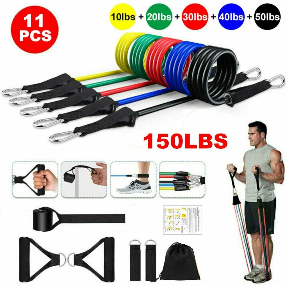 11Pcs/Set Latex Resistance Bands Crossfit Training Exercise Yoga Tubes Pull Rope Rubber Expander Elastic Bands - Minihomy