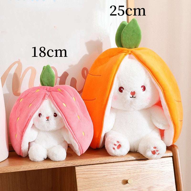 Fruit Transfigured Bunny Plush Toy Cute Carrot Strawberry Turn Into Rabbit Plush Toy - Minihomy