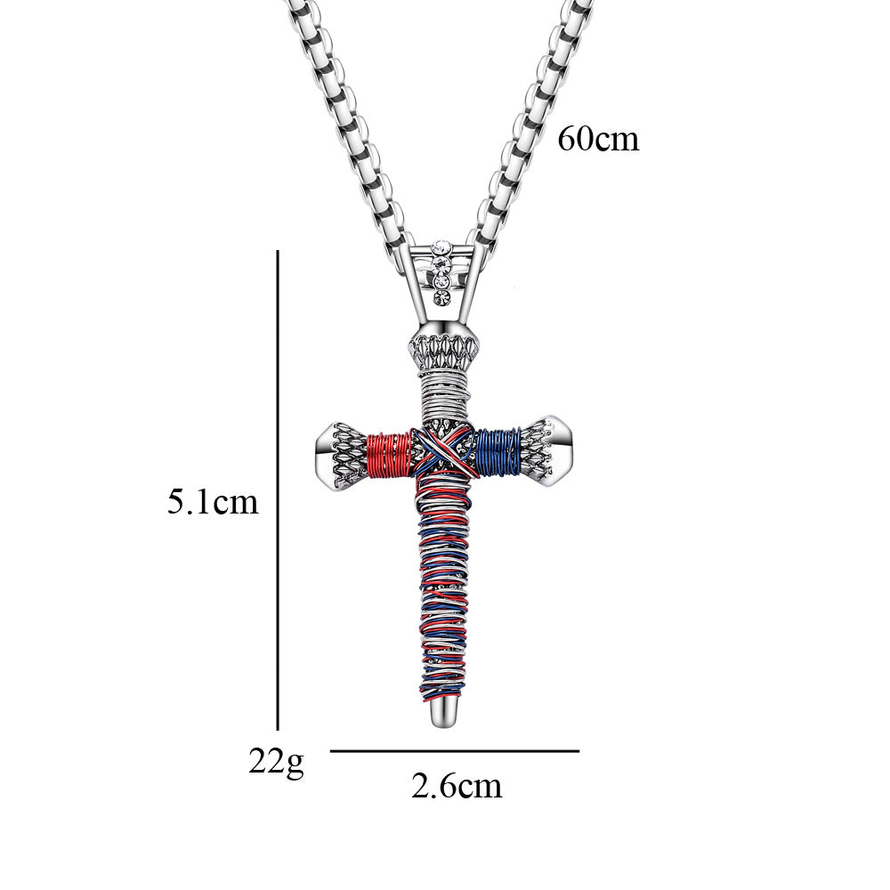 Personalized Nail Cross Pendant  Men's Necklace - Minihomy