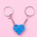 Heart Key Chain Valentines Day Gift Blocks Can Split Key Link Couples - Minihomy