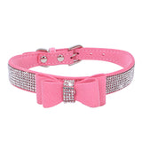 Rhinestone Bow Pet Dog Collar Leash - Minihomy