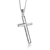 Sterling Silver Religious Engraved Faith Hope Love Cross Pendant Necklace Jewelry Gifts