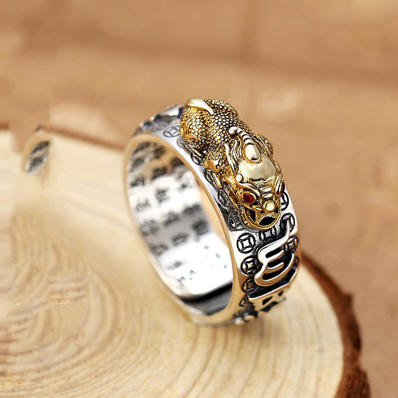 Little Pixiu Heart Sutra Ring Men And Women Lucky - Minihomy