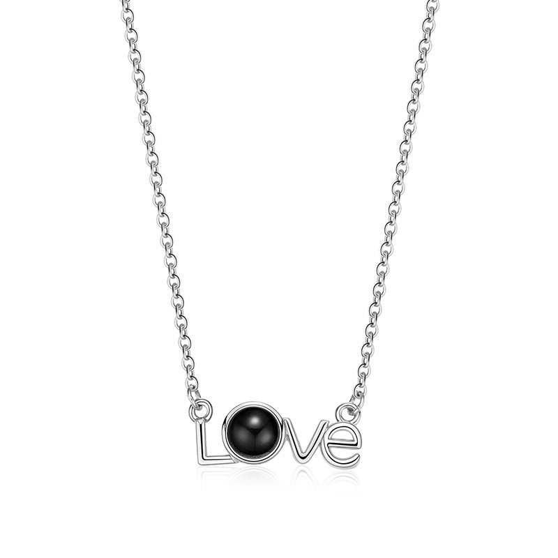 LOVE Shape Pendant Necklace Projection Net Red Jewelry - Minihomy