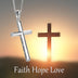 Sterling Silver Religious Engraved Faith Hope Love Cross Pendant Necklace Jewelry Gifts