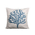 Blue Mediterranean Ocean Style Pillowcase Shell Starfish Coral Cushion - Minihomy