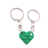 Heart Key Chain Valentines Day Gift Blocks Can Split Key Link Couples - Minihomy