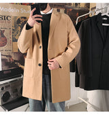 Mid-length Coat Men's Slim Handsome Woolen Coat - Minihomy