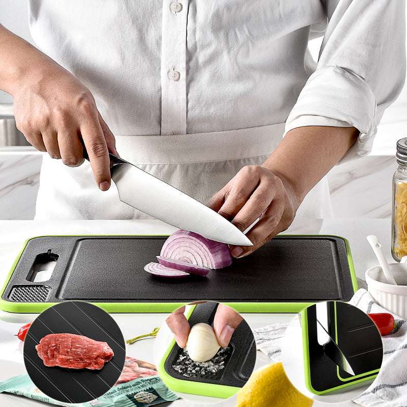 Double-side Cutting Board With Defrosting Function Chopping Board With Knife Sharpener - Minihomy