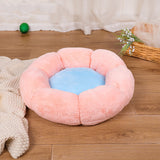 Autumn Winter Plus Velvet Thick Round Flower Cat Litter Kennel - Minihomy