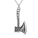 Sterling Silver Viking Norwegian Axe Necklace For Men