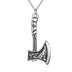 Sterling Silver Viking Norwegian Axe Necklace For Men