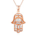 925 Sterling Silver Hamsa Hand of Fatima Eye Pendant Necklace - Minihomy