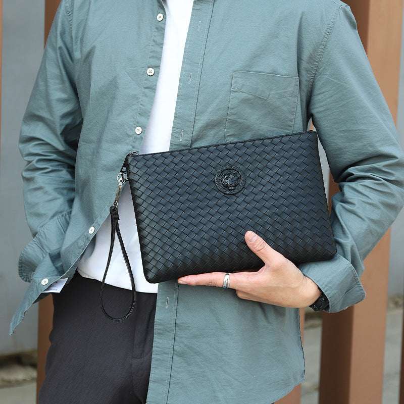 Men's Casual Woven Business Clutch And Shoulder Bag - Minihomy