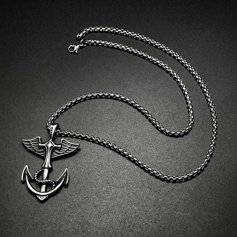 Men's Retro Titanium Steel Punk Cross Pendant - Minihomy