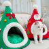 Autumn And Winter Warm Cat Nest Christmas Hat Shape Sponge - Minihomy