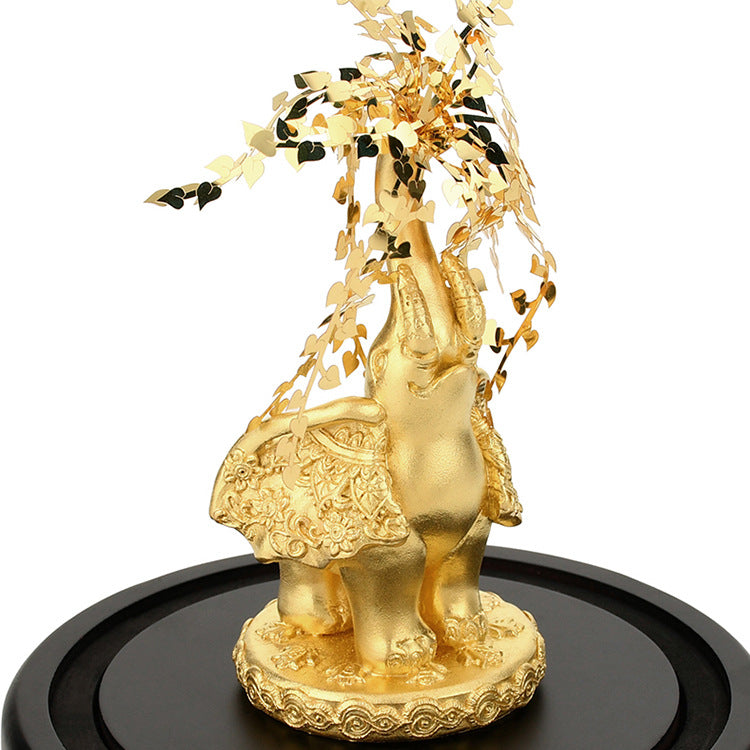 Gold foil elephant wine cabinet living room decorations - Minihomy