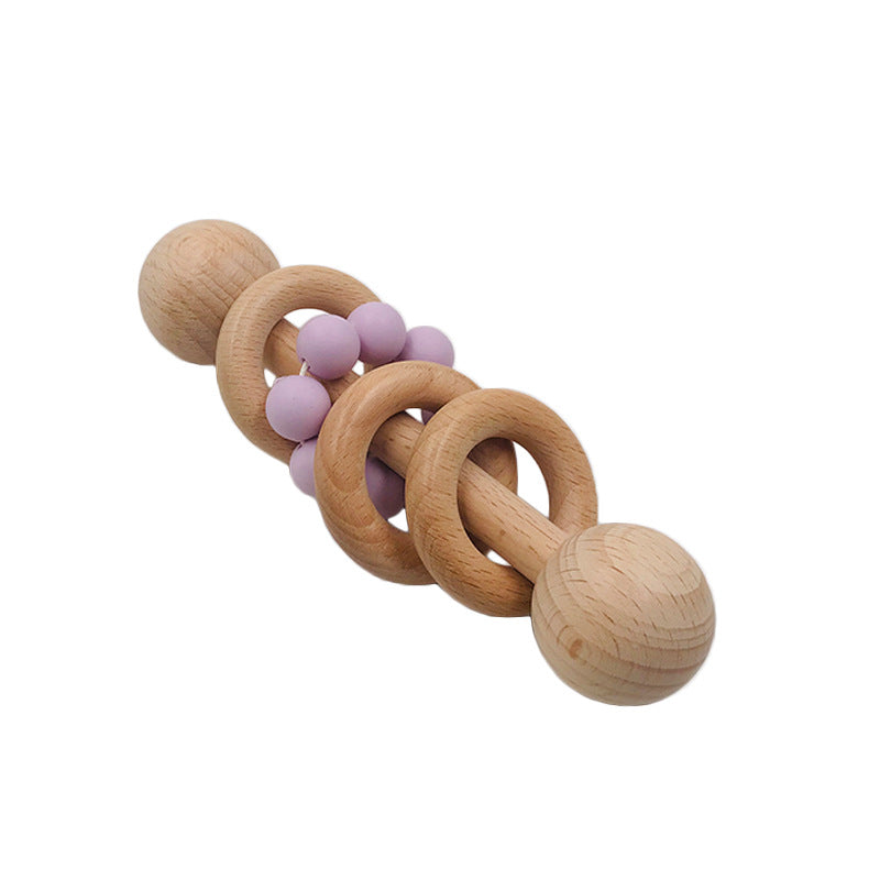 Wooden Rattle With Silicone Teether