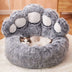 Cozy Bear Paw Pet Bed - Long Plush Round Cat and Dog Mat for Deep, Warm Sleep - Minihomy