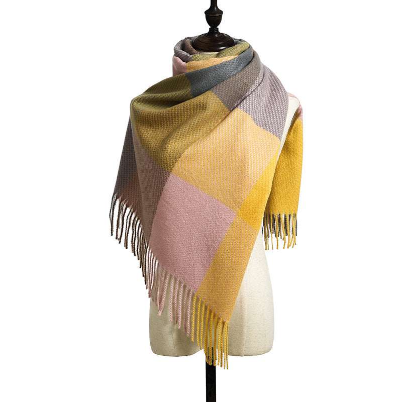 Cashmere Tassel Thickened Cold And Warm Scarf - Minihomy