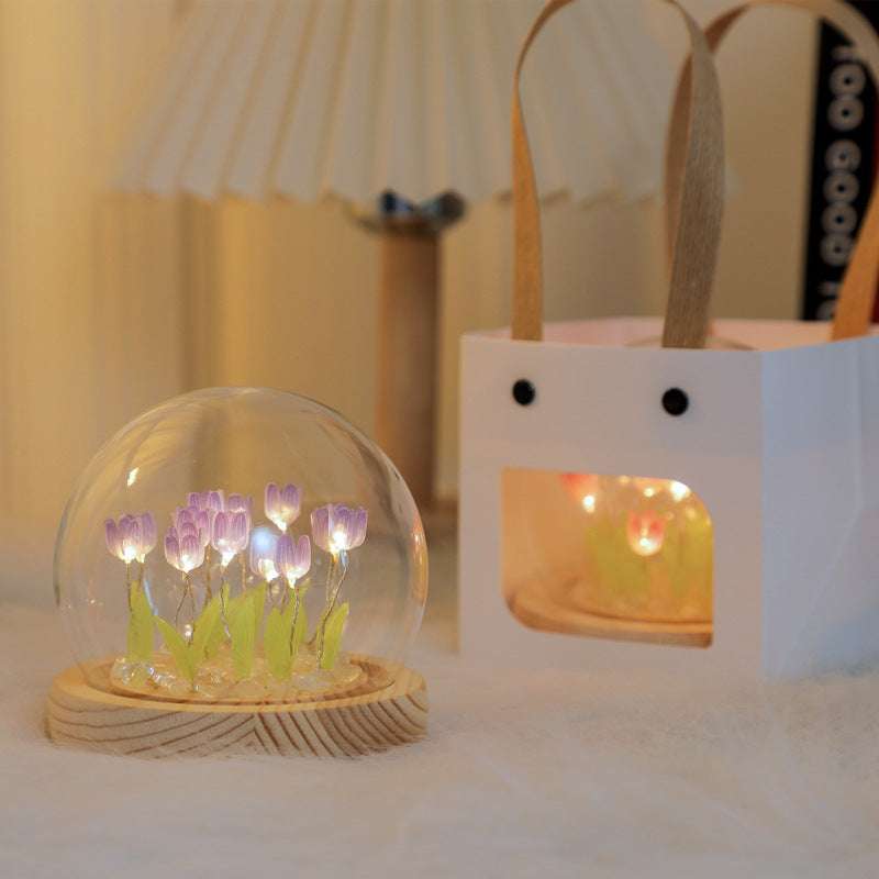 Handmade Tulip Night Light Bedside Ornament Home Decor - Minihomy