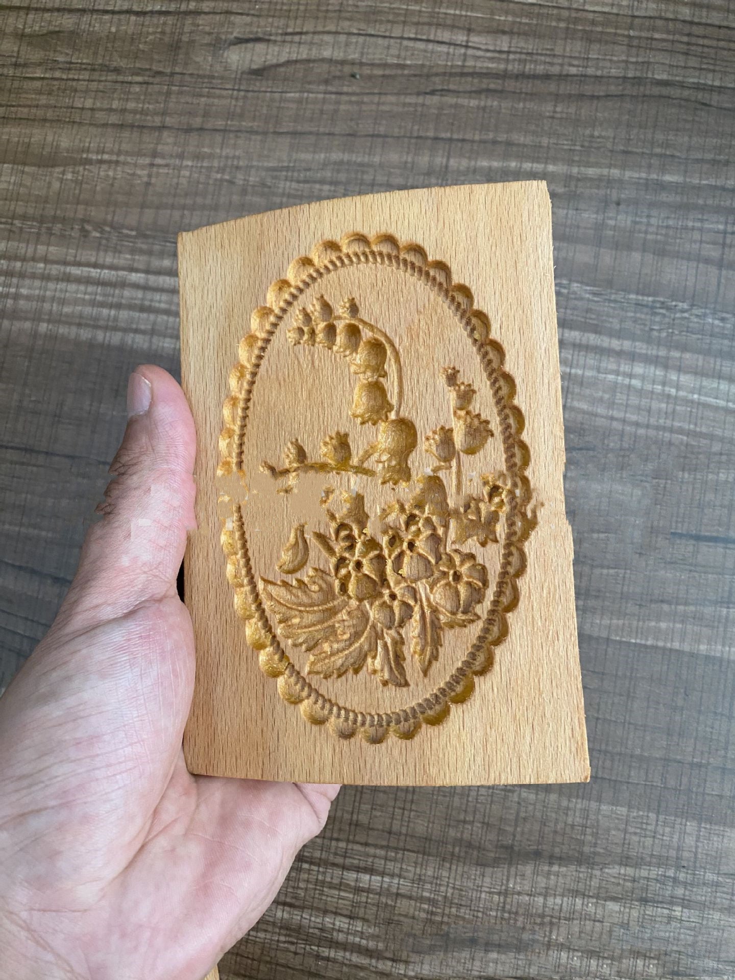 Wooden Gingerbread Cookie Mold Pine Nuts Rose Flower Cookie Mold Wooden Rose Flower Christmas Kitchen Tools