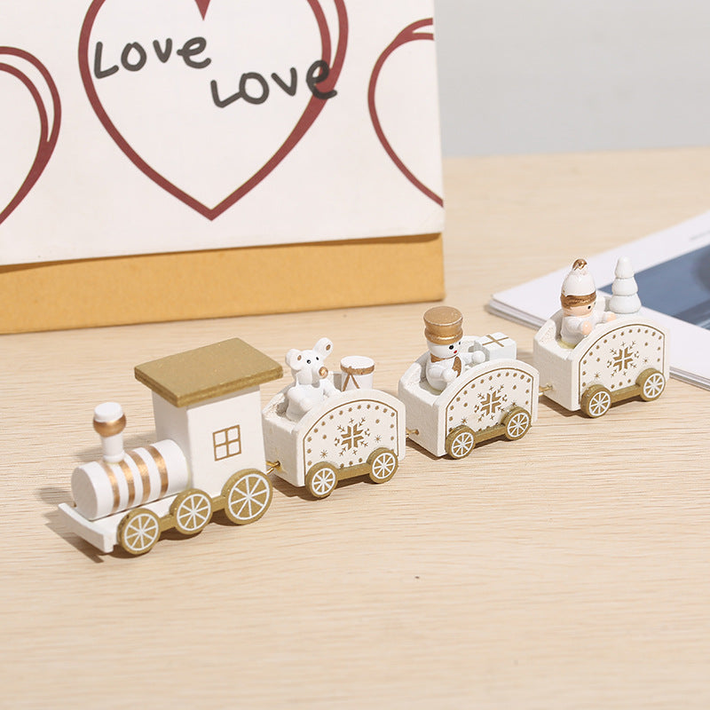 Wooden Christmas Train Decorations