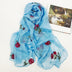 Embroidered Flower Rose Chiffon Ethnic Wind Sunscreen Shawl Beach Gauze Silk Scarf - Minihomy