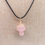 Winding Small Mushroom Natural Stone Necklace