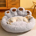 Cozy Bear Paw Pet Bed - Long Plush Round Cat and Dog Mat for Deep, Warm Sleep - Minihomy