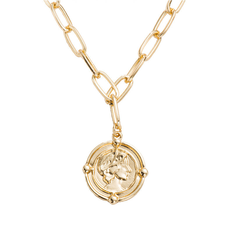 Queen Gold Coin Pendant Fashion Clavicle Chain - Minihomy